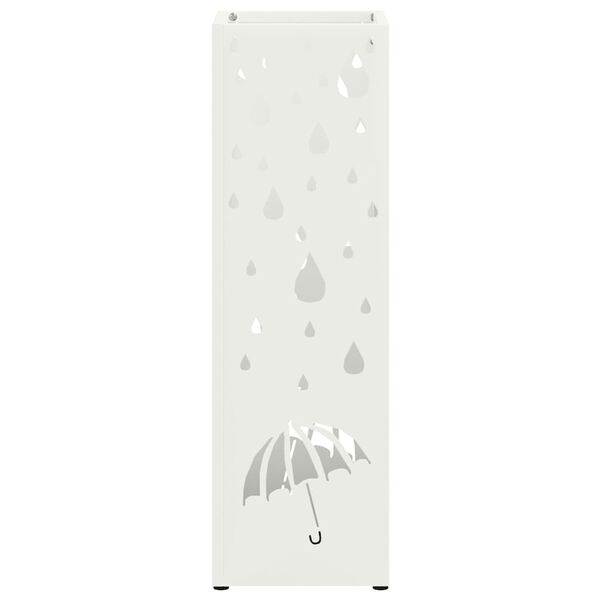 vidaXL Umbrella Stand White 15.5 x 15.5 x 49 cm Metal