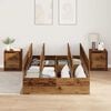 vidaXL Storage Bed Frame Old Wood 120 x 200 cm Engineered Wood