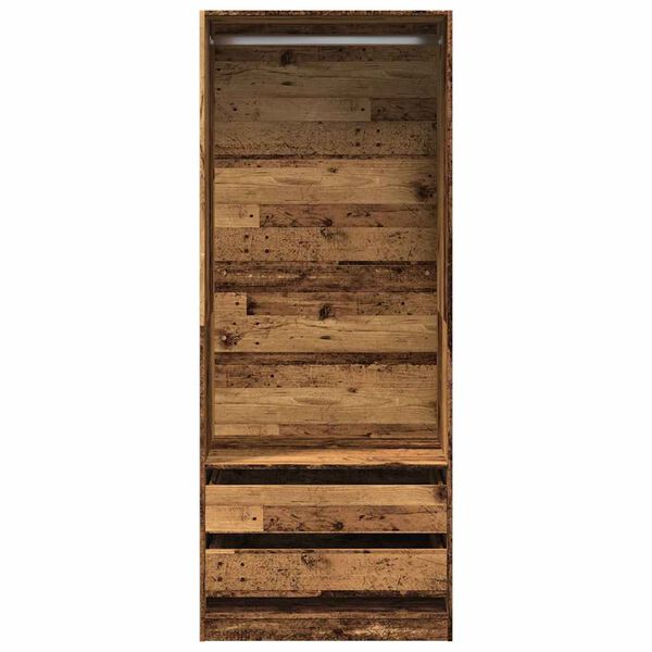vidaXL Wardrobe Old Wood 80x50x200 cm Engineered Wood