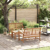 vidaXL Garden Sofa Set 3 pcs Natural Solid Teak Wood