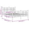 vidaXL Metal Bed Frame without Mattress with Footboard Black 120x190cm