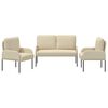 vidaXL Sofa Sets with Cushion 3 pcs Cream 115 x 56 x 80 cm Plywood