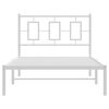vidaXL Metal Bed Frame without Mattress with Headboard White 100x190cm