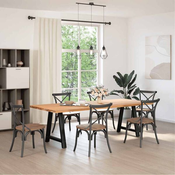 vidaXL Dining Table Legs A-Shaped 2 pcs Black&nbsp;70x(72-73) cm Steel