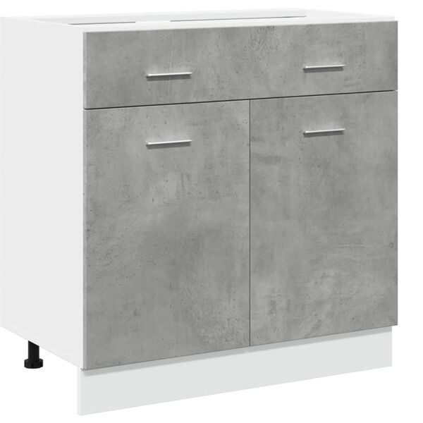 vidaXL Drawer Bottom Cabinet Lyon Concrete Grey 80x46x81.5 cm Engineered Wood