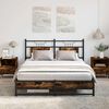 vidaXL Bed Frame without Mattress Smoked Oak 140x200 cm Engineered Wood