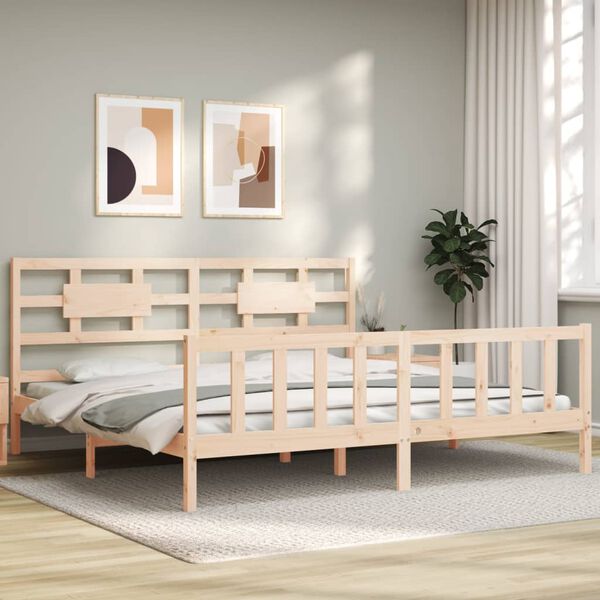 vidaXL Bed Frame without Mattress Super King Size Solid Wood Pine