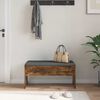 vidaXL Hall Bench with Cushion Smoked Oak 83 x 38 x 40 cm