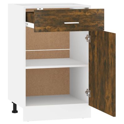 vidaXL Drawer Bottom Cabinet Smoked Oak 50x46x81,5 cm Engineered Wood