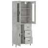 vidaXL Highboard Concrete Grey 69.5x34x180 cm Engineered Wood