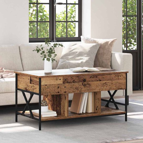 vidaXL Coffee Table Old Wood 100 x 55 x 48.5 cm Engineered Wood