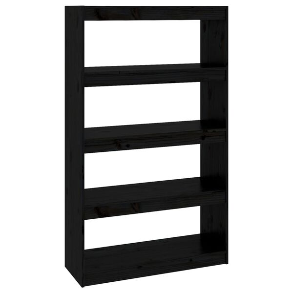 vidaXL Book Cabinet/Room Divider Black 80x30x135.5 cm Solid Wood Pine