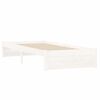 vidaXL Bed Frame without Mattress White Solid Wood 75x190 cm Small Single