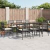 vidaXL 9 Piece Garden Dining Set with Cushions Black Poly Rattan
