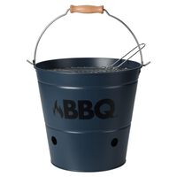 ProGarden Bucket Barbecue Grill BBQ 26 cm Matte Blue