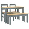 vidaXL 4 Piece Dining Set Panama Grey Solid Wood Pine