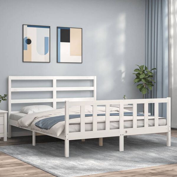 vidaXL Bed Frame without Mattress White 160x200 cm Solid Wood Pine
