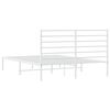 vidaXL Metal Bed Frame without Mattress with Headboard White 140x200cm