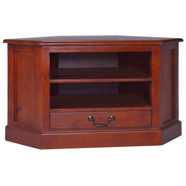 vidaXL Corner TV Cabinet Classical Brown Solid Mahogany Wood