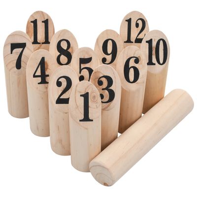vidaXL Number Kubb Game Set Wood