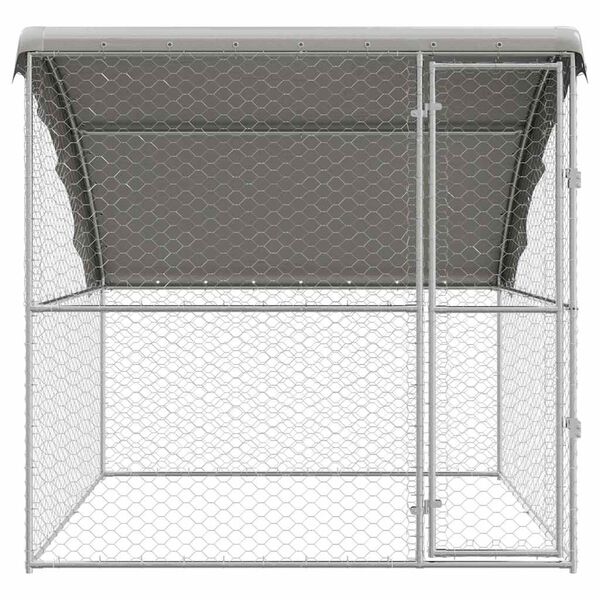 vidaXL Dog Kennel with Storage Silver 2 x 2 x 2 m Steel