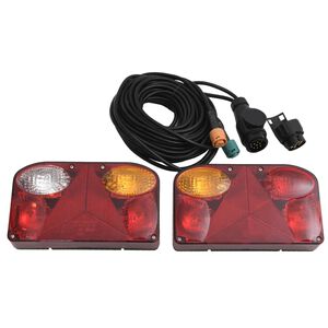vidaXL Trailer Lights 2 pcs Red 23x6x13 cm 12V Classic Bulb