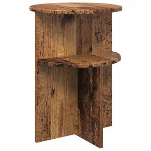 vidaXL Side Table with Storage Old Wood &Oslash; 39.5 x 55 cm Engineered Wood