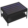 vidaXL Coffee Table with Infinity LED Black 70x50x38 cm