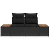 vidaXL Garden Sofa Black 184 x 62 x 85cm Poly Rattan