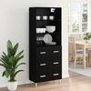 vidaXL Highboard Black Oak 69.5 x 32.5 x 180 cm Engineered Wood