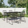 vidaXL 5 Piece Garden Dining Set Black PVC Rattan