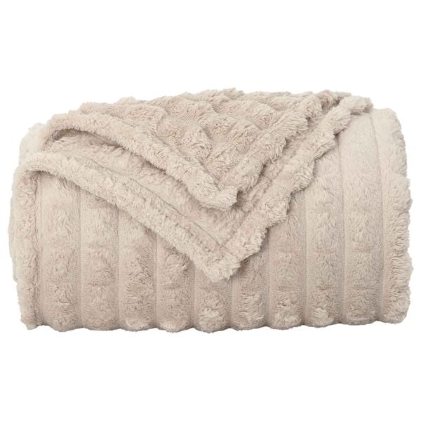 vidaXL Throw Blanket Beige 200 x 150 cm Fleece
