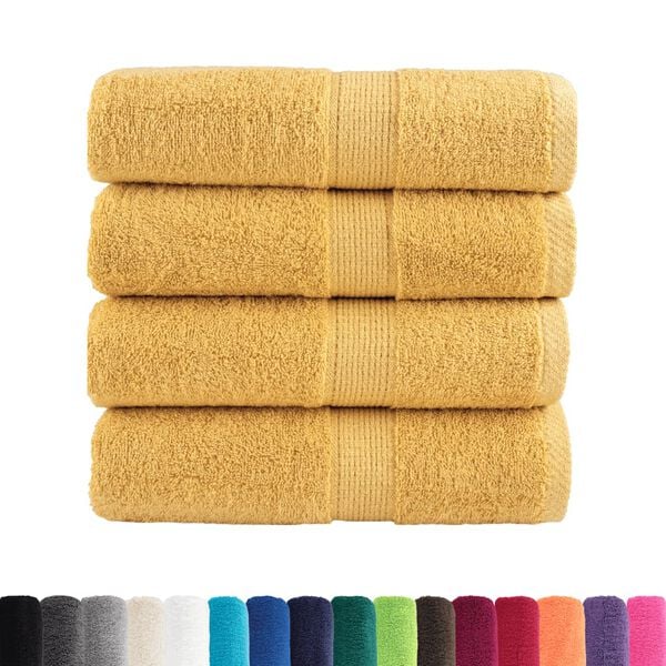 vidaXL Premium Guest Towels "SOLUND" 4 pcs Gold 30x50 cm 600 gsm