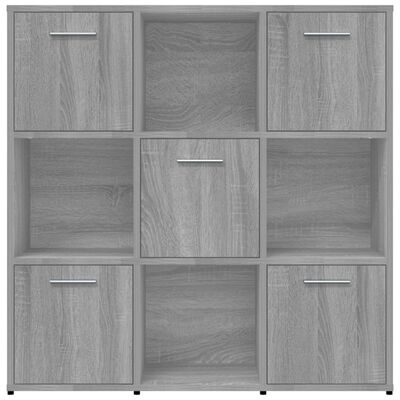 vidaXL Book Cabinet Grey Sonoma 90x30x90 cm Engineered Wood