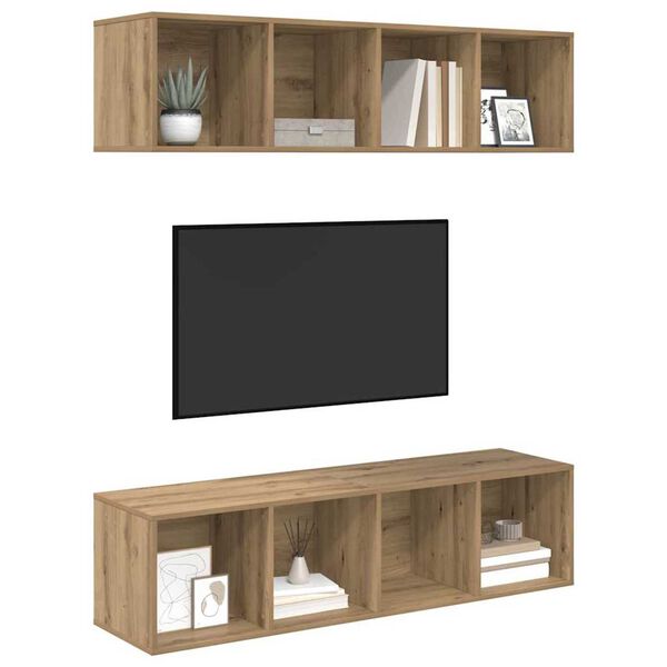 vidaXL TV Cabinet Set 2 pcs Artisan Oak 37 x 37 x 142.5 cm