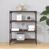 vidaXL Book Cabinet Brown Oak 80x33x100 cm Engineered Wood and Steel