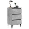 vidaXL Bed Cabinet with Metal Legs 2 pcs Concrete Grey 40x35x69 cm