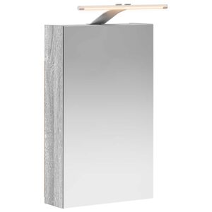 vidaXL Bathroom Mirror Cabinet with Door Grey Sonoma 30 x 10.5 x 50 cm