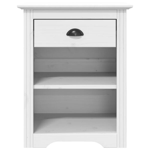vidaXL Bedside Cabinet BODO White 53x38.5x66 cm Solid Wood Pine