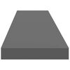 vidaXL Floating Wall Shelf High Gloss Grey 120x23.5x3.8 cm MDF