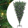 vidaXL Upside-down Artificial Pre-lit Christmas Tree with Ball Set PVC