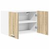 vidaXL Hanging Cabinet 2 pcs Sonoma Oak and White 60 x 31 x 40 cm