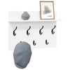 vidaXL Wall-Mounted Coat Rack White 60 x 40 x 12 cm Engineered wood
