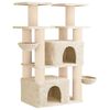 vidaXL Cat Tree with Sisal Scratching Posts Cream 147 cm 2 pcs
