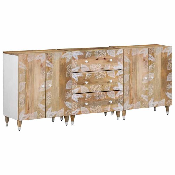 vidaXL Sideboards 3 pcs 60x33.5x75 cm Solid Wood Mango