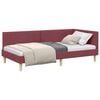 vidaXL Corner Bed Frame with Headboard Wine Red 90 cm x 190 cm Velvet