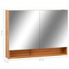 vidaXL LED Bathroom Mirror Cabinet Oak 80x15x60 cm MDF