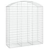vidaXL Arched Gabion Basket 150x50x160/180 cm Galvanised Iron