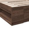 vidaXL Bed Frame with Drawer without Mattress Brown Oak 90x190 cm Single