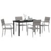 vidaXL Garden Dining Set with Cushion 5 pcs Grey Poly Rattan